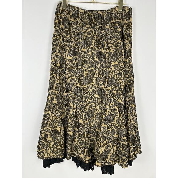 david brooks Dresses & Skirts - Vintage Fairy Steampunk Skirt David Brooks Size 12 Western Tier Paisley Women's